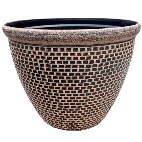 Gr8 Garden Cromarty Round Plastic Plant Pot Planter, Orange, Pack of 2, Diameter: 36 cm – 3
