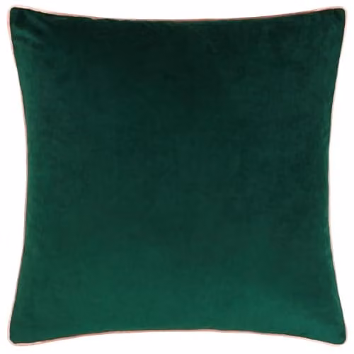 Furn Meridian Velvet Square Cushion in Green and Pink, W/D/H: 45 x 45 x 45 cm