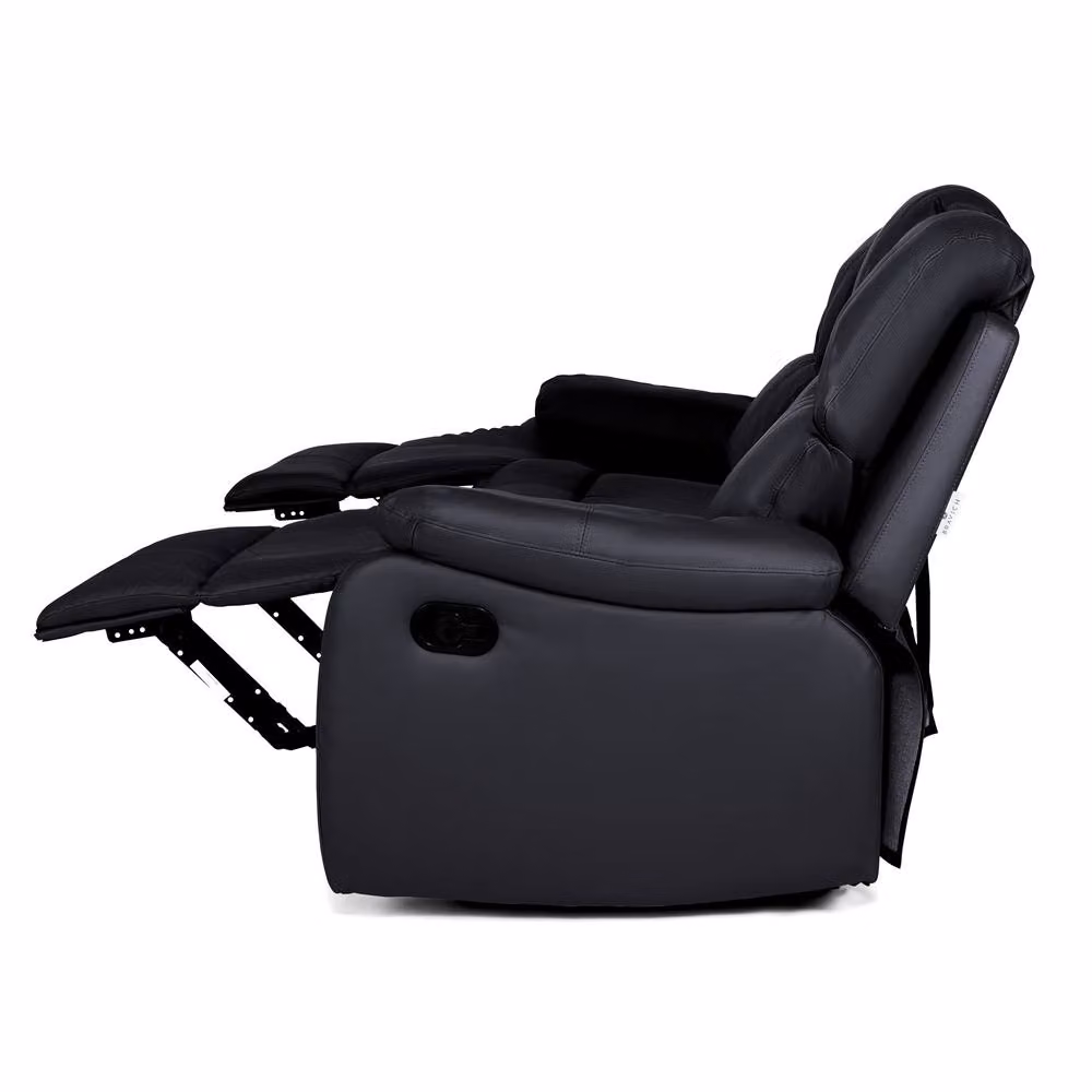Bravich LTD 3 Seater Bonded Leather Recliner Sofa in Black – 3