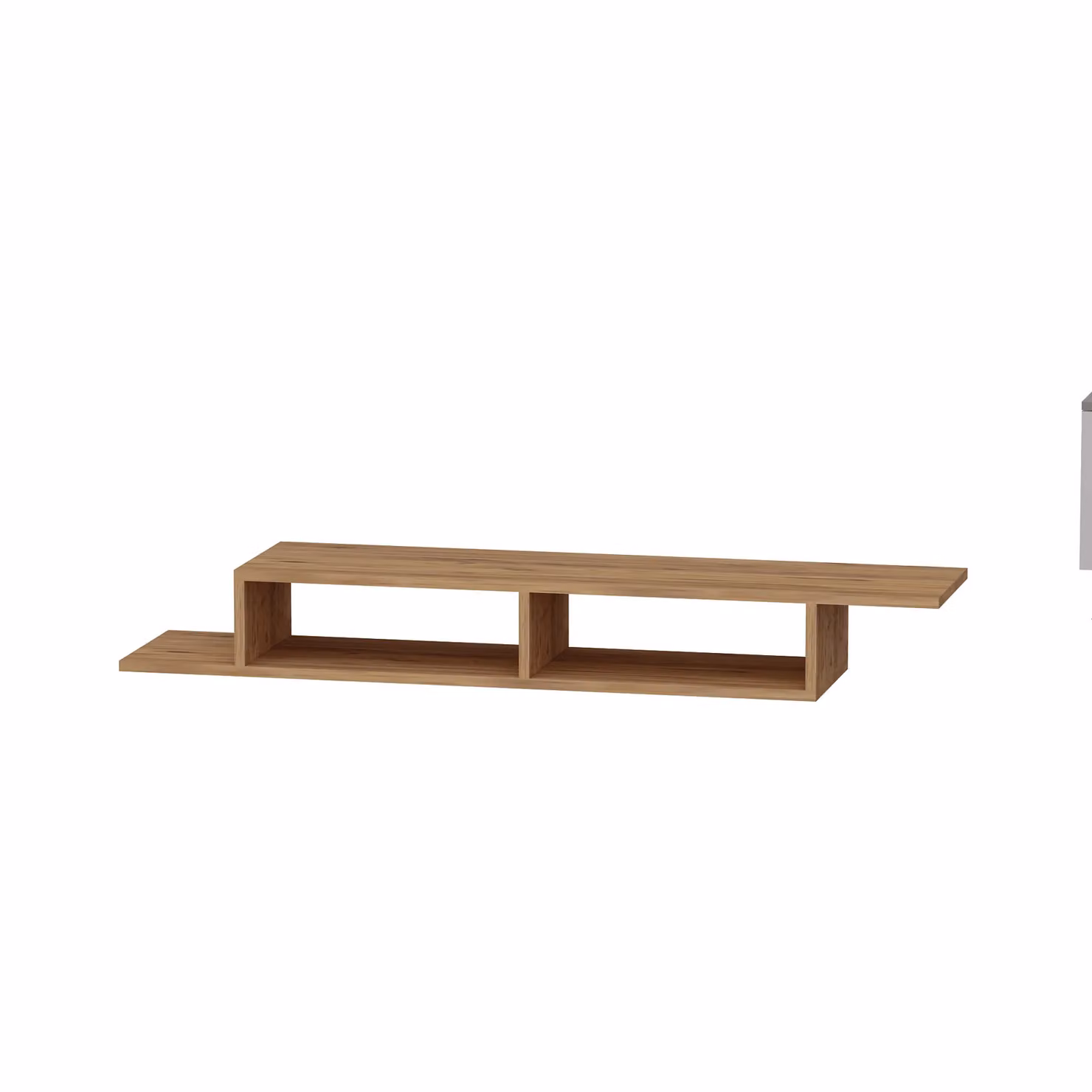 Destina Home Eldon Wall Mounted Floating TV Stand with Shelves in Light Beige – 2
