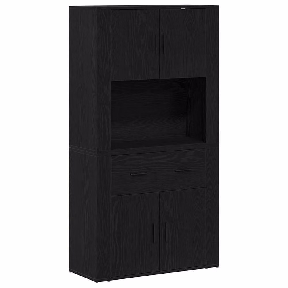 Berkfield Home Black Oak Highboard W/D/H: 80 x 33 x 150 cm – 3