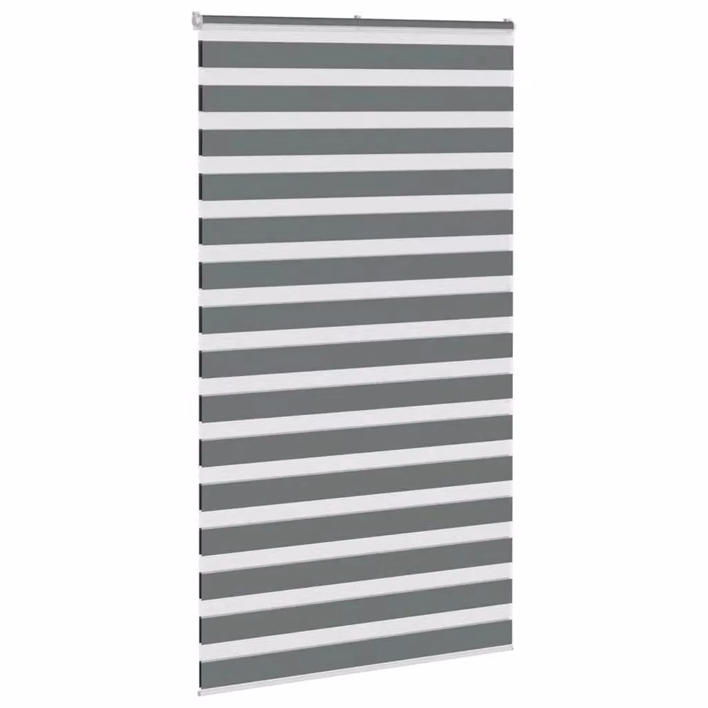 Berkfield Home Zebra Blind in Dark Grey, Polyester Fabric, W: 135 cm, H: 230 cm – 3