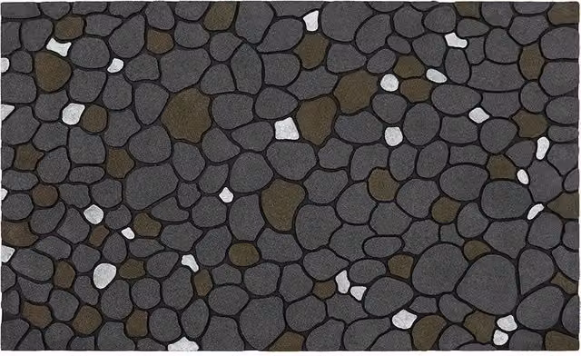 JVL Canyon Black Rubber Scraper Doormat, W: 45 cm, D: 75 cm