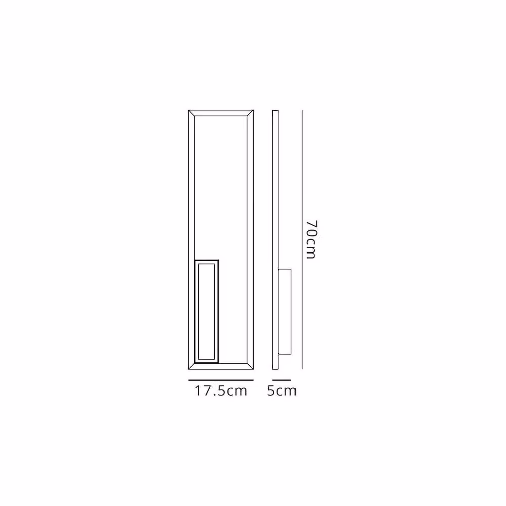 Netlighting Boutique Rectangular LED Wall Lamp, Black, 40W, 3000K, 2250lm – 3