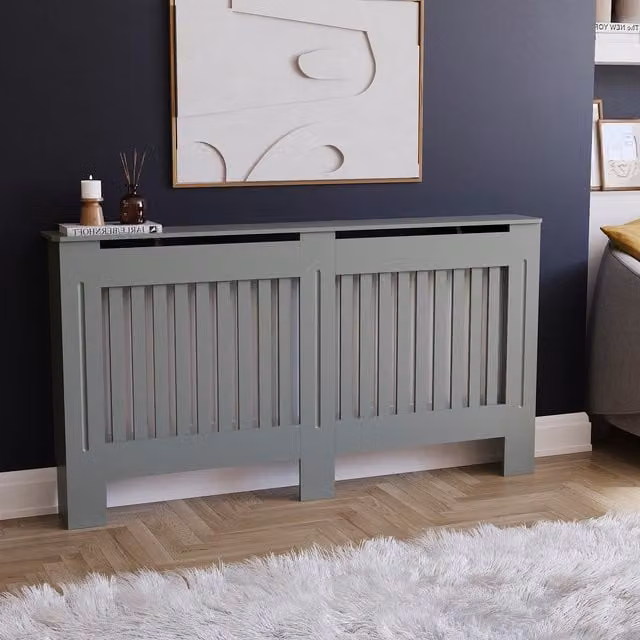 Vida Designs Chelsea Radiator Cover in Grey, W/D/H: 152 x 19 x 82 cm