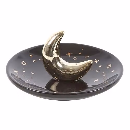 Something Different Wholesale Gold Crescent Moon Ceramic Incense Stick Holder – 2