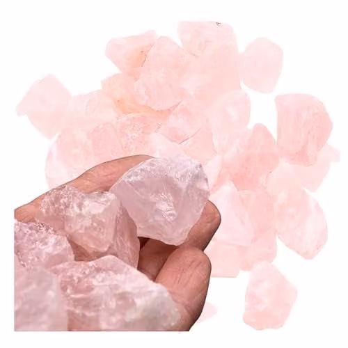 KDMD Pink Rose Quartz Raw Crystals, 500 g – 1