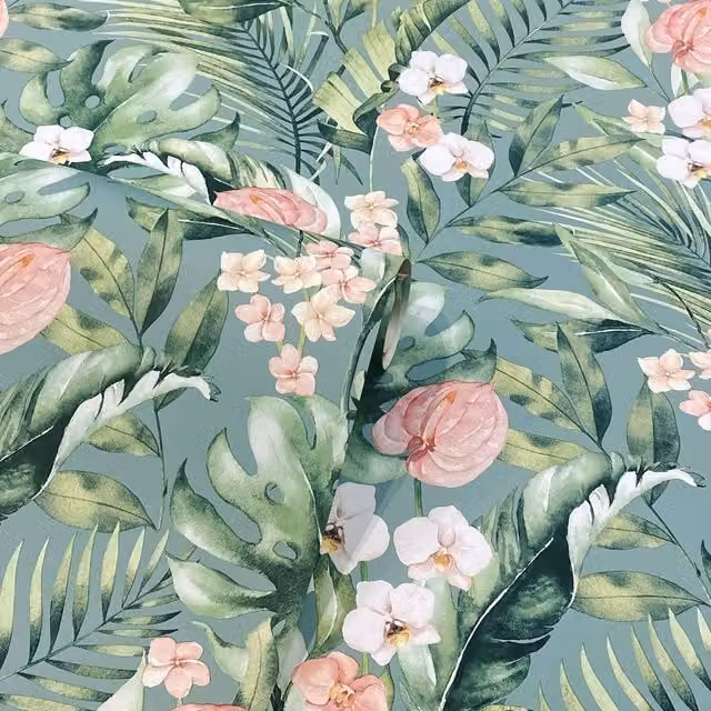 Arthouse Modern Botanical Floral Wallpaper in Blue and Multicolour Matt Paper Roll