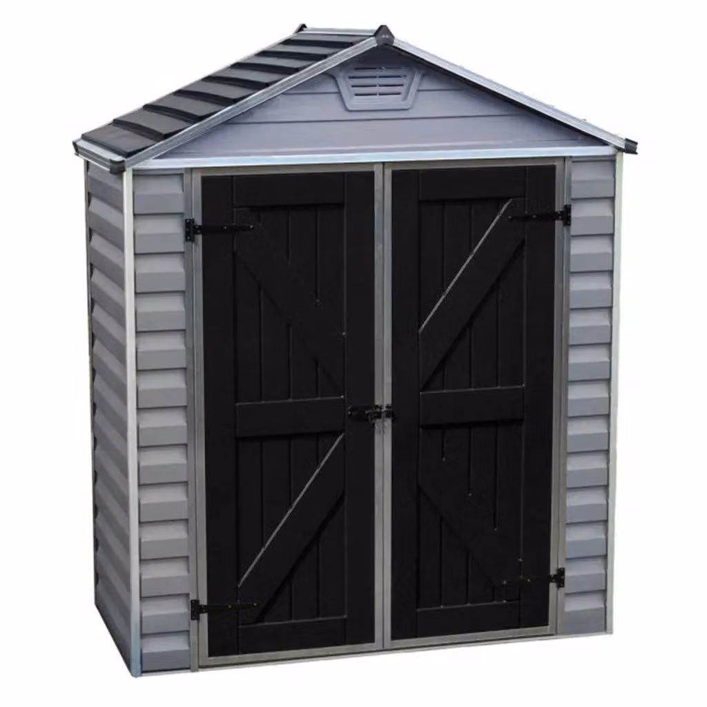Cheshire Double Door Apex Plastic Shed with Skylight in Light Grey – 2