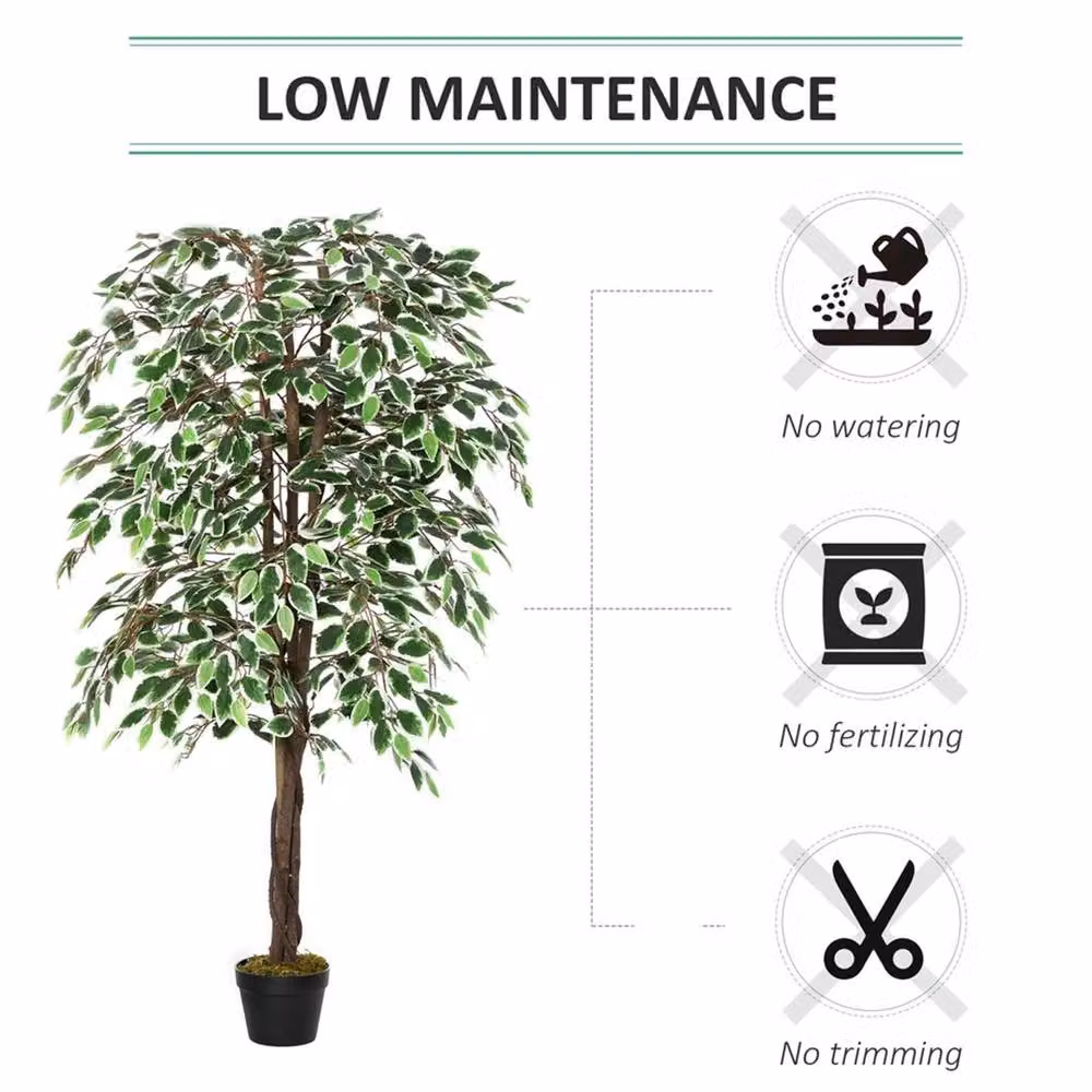 Nordara Outsunny 160cm Artificial Green Tree in Pot for Indoor Use – 3
