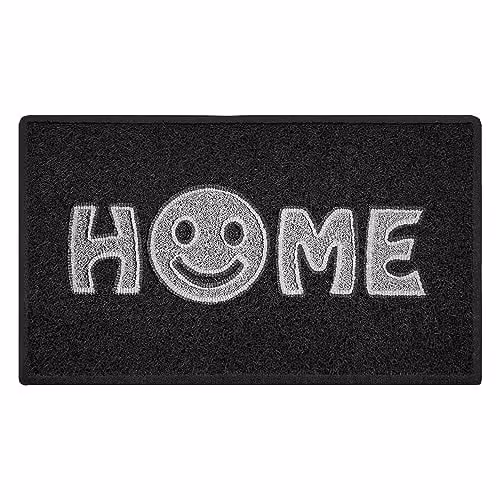Nicoman Happy Smile Face Doormat, Black and Grey, W: 75 cm, D: 44 cm – 1