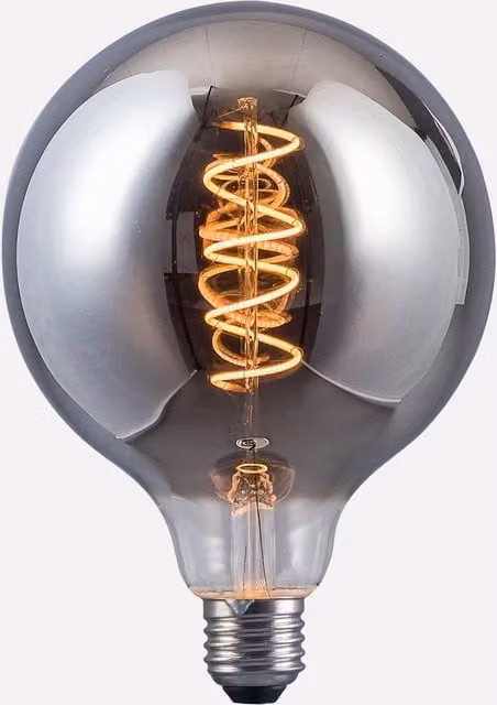 Harper Living 4W G125 E27 LED Globe Bulb, Smoked Dark Grey, Warm White, Dimmable