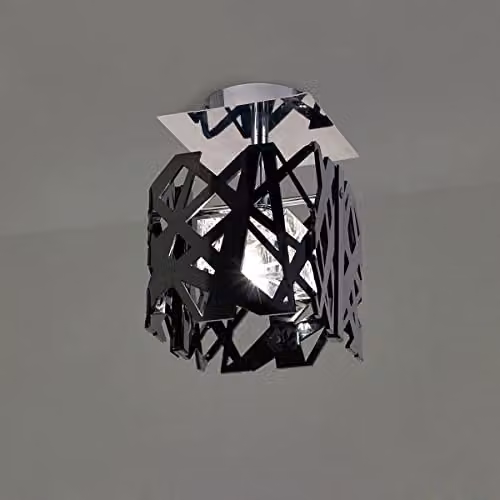 Netlighting Inspired Mantra Fusion Tokio Square Ceiling Light, G9, Gloss Black and Polished Chrome – 2