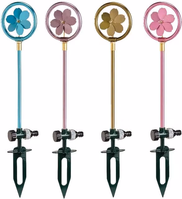 Kaemingk Multicolour Metal Floral Garden Water Sprinkler Stake
