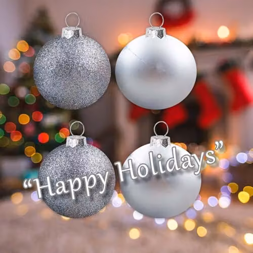 VFM e-Store Set of 4 Silver Round Christmas Bauble Hanging Tree Ornaments, 10 cm – 5