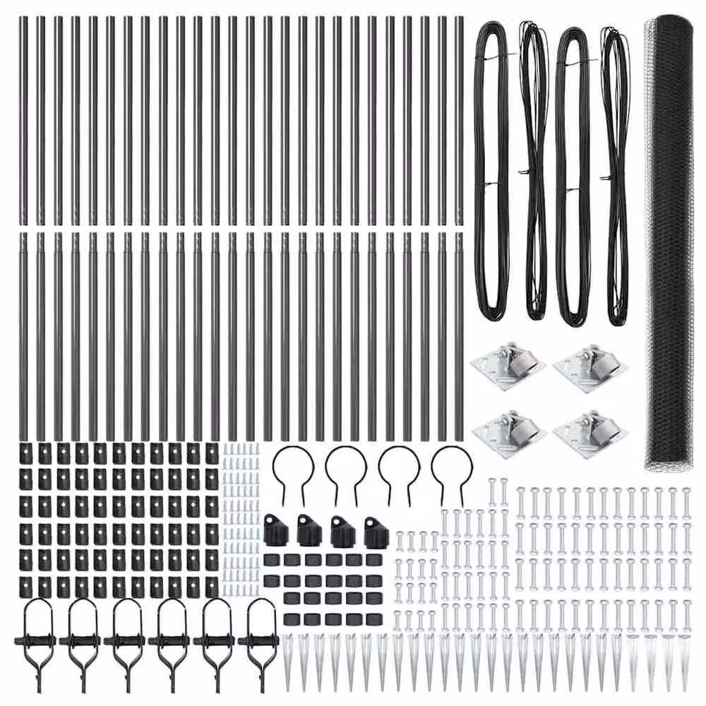 Berkfield Home Grey Steel Hexagon Fence – 3