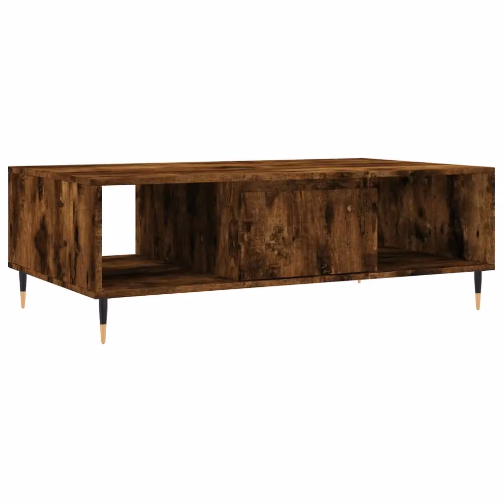 Berkfield Home Smoked Oak Coffee Table in Brown, W/D/H: 104 x 60 x 35 cm – 2