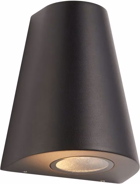 Endon Helm Modern Outdoor Integrated LED Down Wall Light in Black with Transparent Glass, IP44