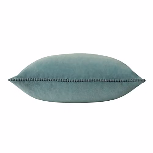 Riva Home Furn Cosmo Blue Velvet Square Cushion, W/D/H: 45 x 45 x 45 cm – 2