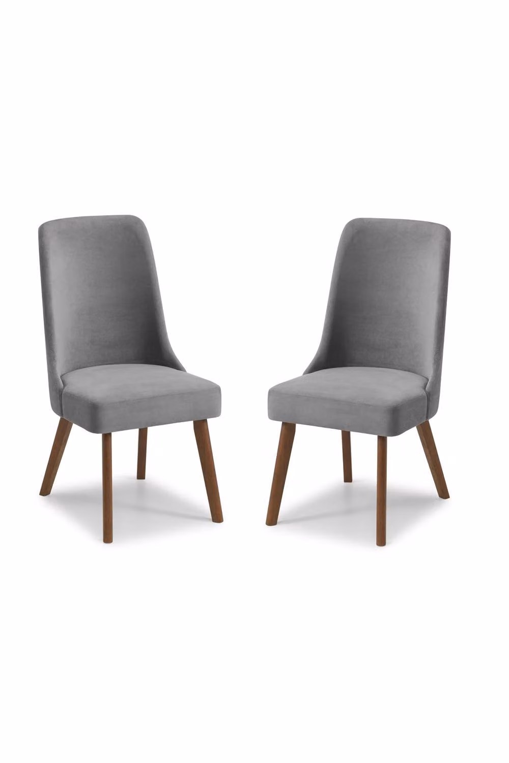Julian Bowen Huxley High Back Upholstered Dining Chairs, Set of 2, Grey and Walnut – 3