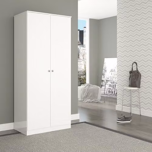 Seconique Denver 2 Door White Gloss Wardrobe with Full Hanging Space, W/D/H: 75 x 48 x 175 cm – 3