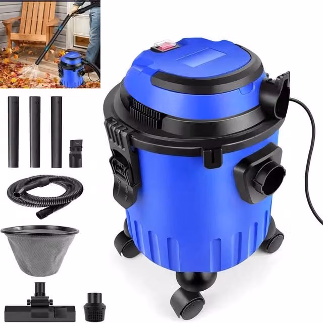FLAVORA Wet and Dry Vacuum Cleaner, 15L, 1800W, Blue – 1