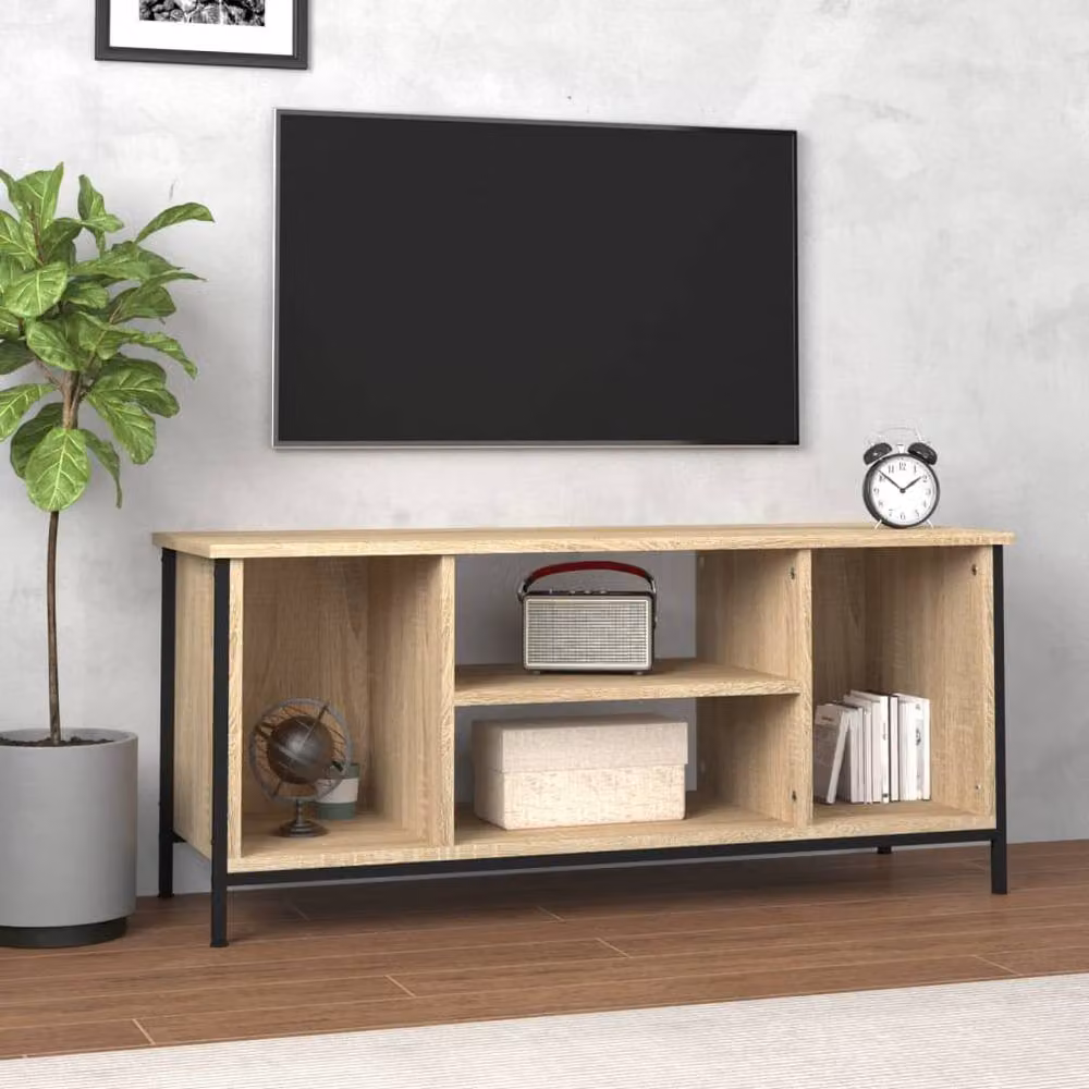 Berkfield Home Sonoma Oak TV Cabinet in Brown, W/D/H: 102 x 35 x 45 cm – 2