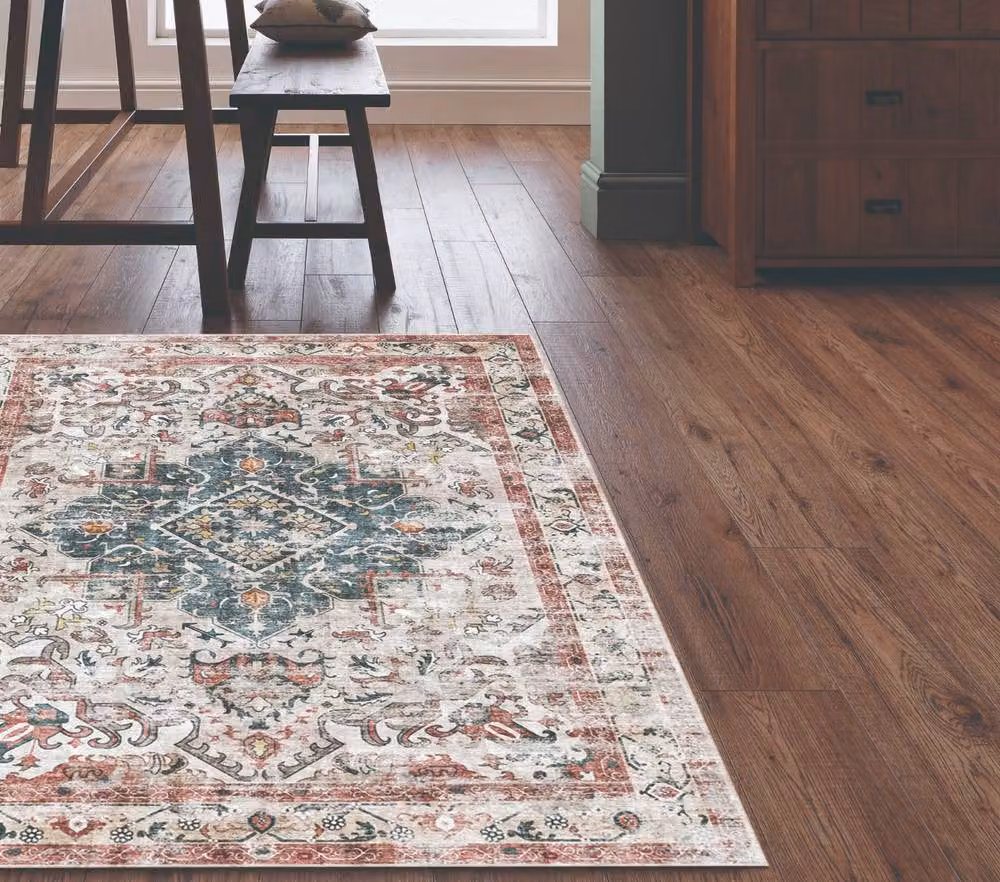 The Rug Shop UK Beige and Multicolour Abstract Floral Traditional Rug, W: 120 cm, L: 160 cm – 2