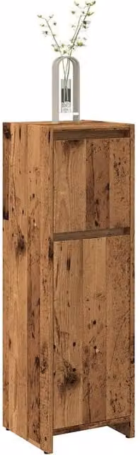 Berkfield Home Rustic Brown Bathroom Cabinet with Hinged Doors and Internal Shelves, W/D/H: 30 x 30 x 95 cm – 1