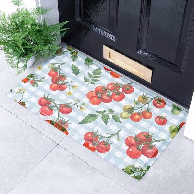 Artsy Mats Tomatoes Pattern Indoor/Outdoor Doormat, Red and Multicolour, W: 70 cm, D: 40 cm