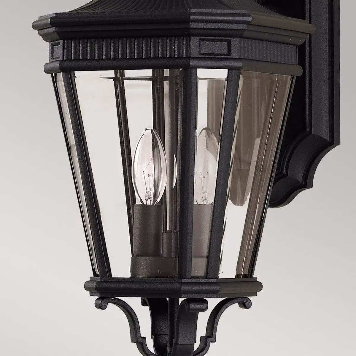 Netlighting Cotswold Lane 2 Light Outdoor Wall Lantern in Black with Transparent Glass, IP44 Rated, E14 – 4