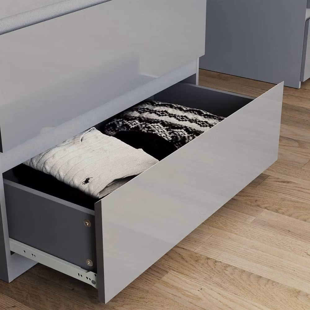 HD Designs Glinton 3 Drawer Chest of Drawers in Grey High Gloss – 3