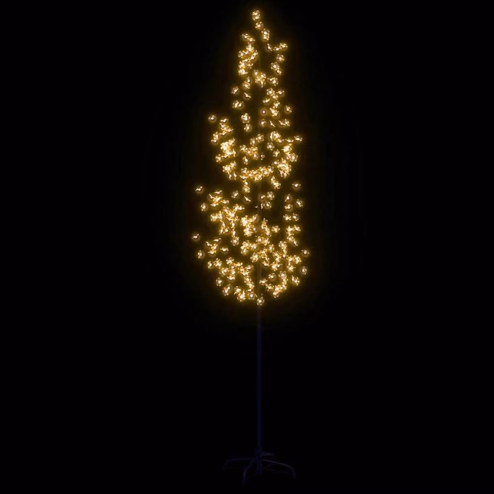 Berkfield Home Cherry Blossom LED Tree with 368 Warm White LEDs, 300 cm, White – 3