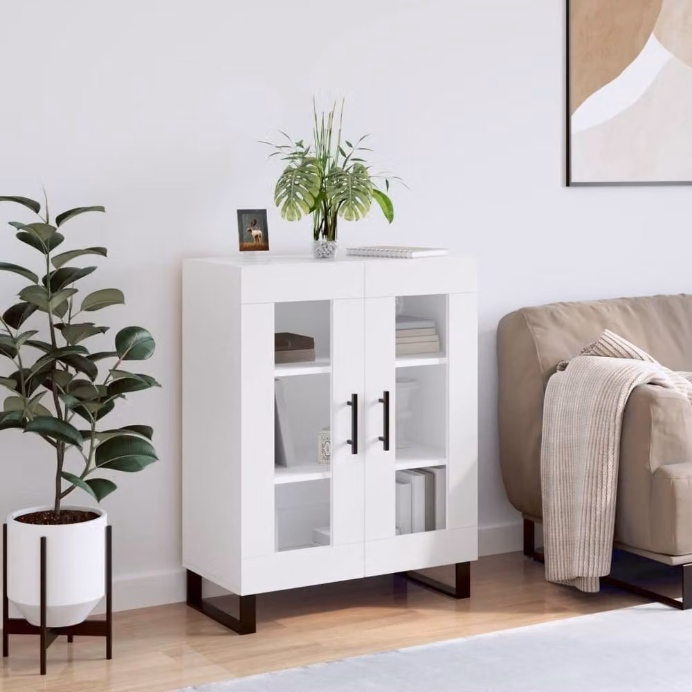 Berkfield Home Classic Sideboard in White, W/D/H: 69.5 x 34 x 90 cm – 2
