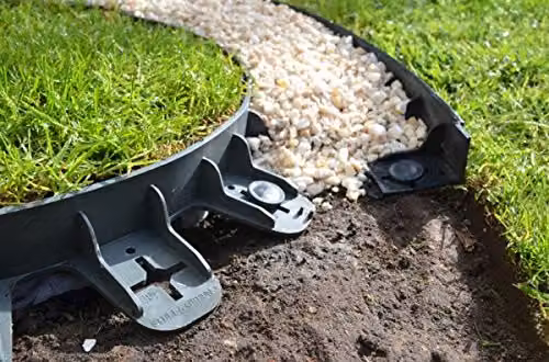 Primrose Flexible Garden Edging Patio Border Edge Pieces, Black, Pack of 4 – 1