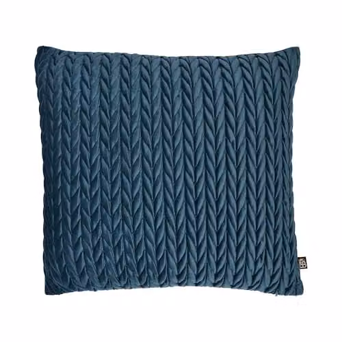 House of Laurence Llewelyn-Bowen Amory Velvet Filled Square Cushion in Petrol Blue, W/D/H: 43 x 43 x 43 cm – 2