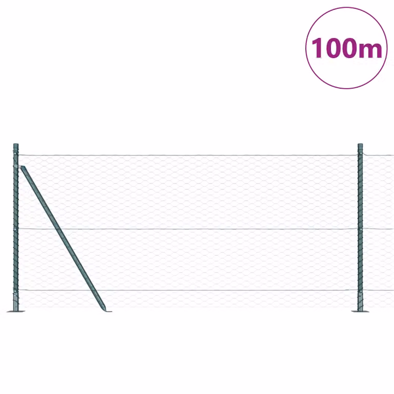 Berkfield Home Green Steel Hexagon Fence, 1 x 100 m