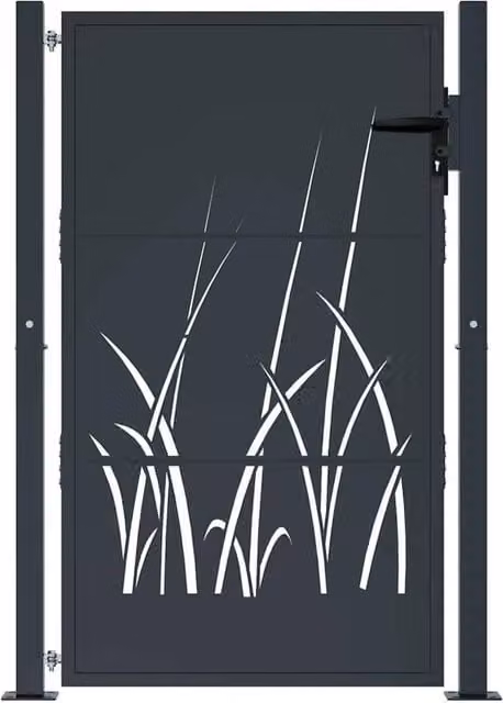 Berkfield Home Beautiful Garden Gate in Anthracite Grey, Galvanised Steel, W: 105 cm, H: 155 cm