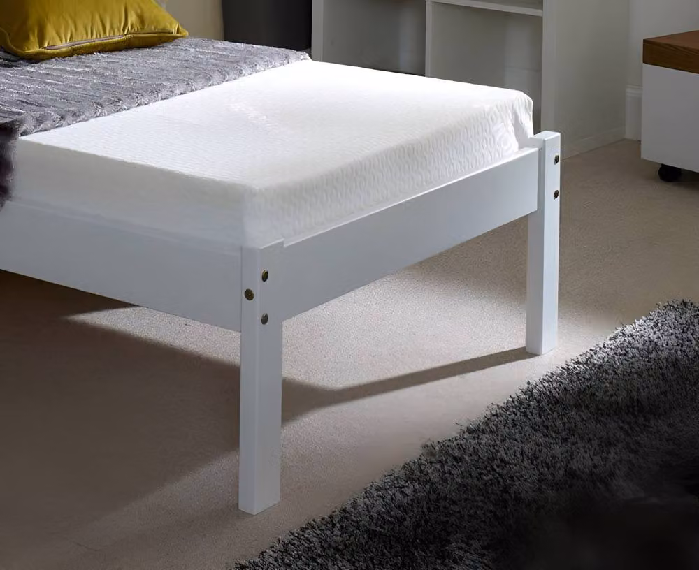 Amani White Solid Pine Wooden Bed Frame Clifton Style with Slatted Headboard, 180 x 200 cm – 2
