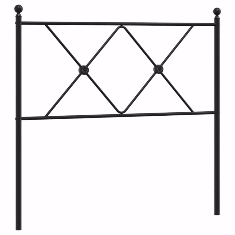 Berkfield Home Geometric Metal Headboard in Black – 3