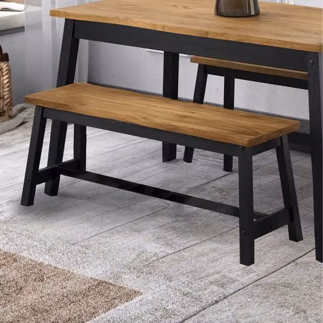 Core Products Corona Live Edge Dining Bench in Black and Brown, W: 122.5 cm