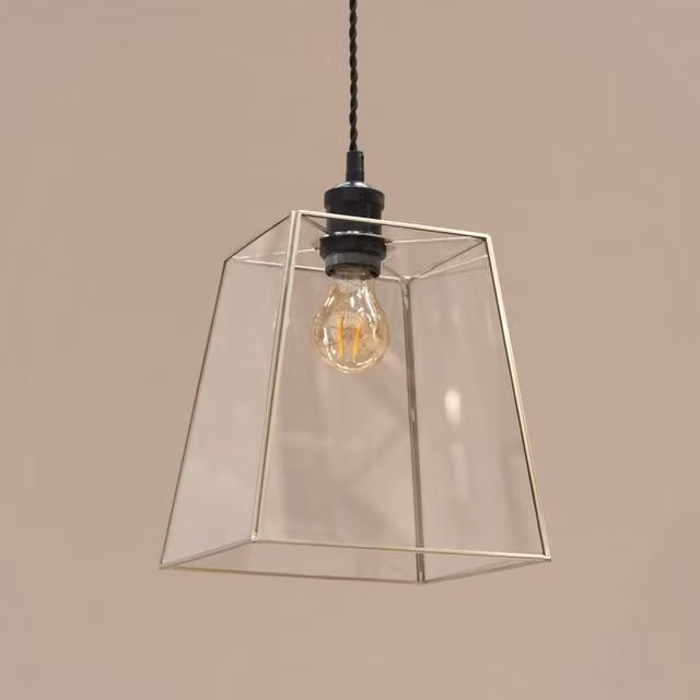 ValueLights Susie Glass Lantern Easy Fit Light Shade in Silver