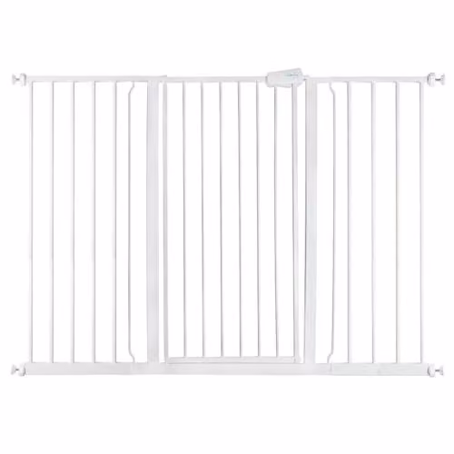 Safetots Extra Tall Metal Pressure Fit Safety Gate, White, Height: 104 cm, Width: 133.2 cm - 140.8 cm