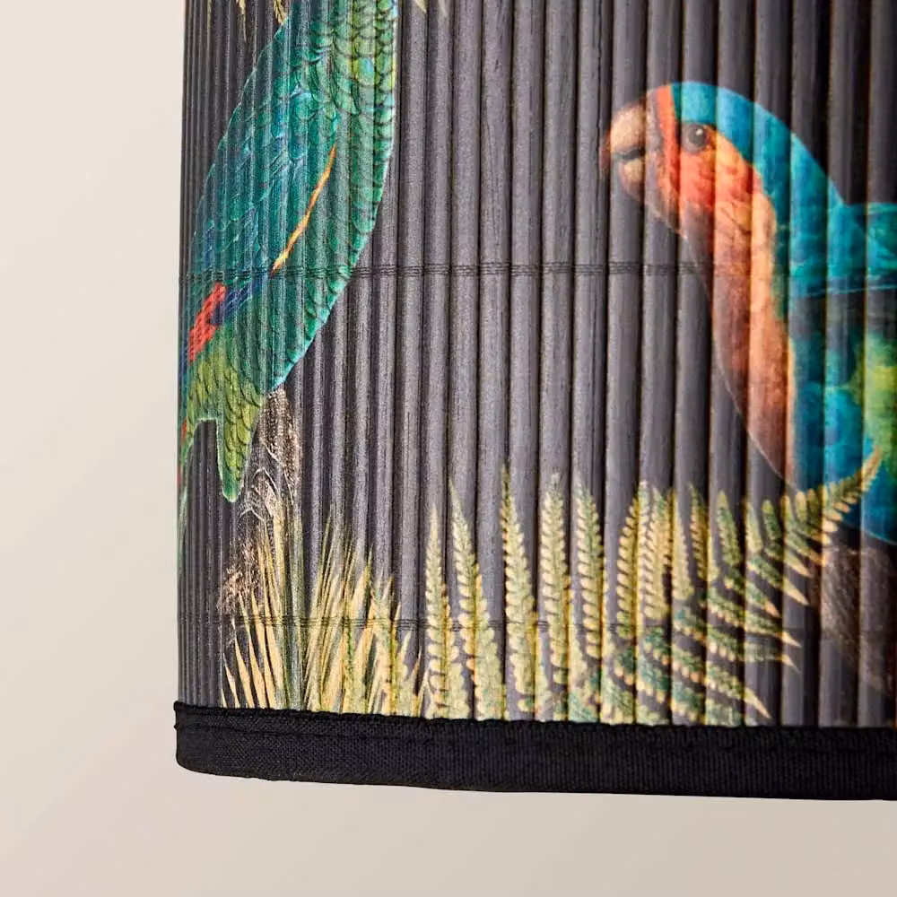 ValueLights Daintree Bamboo Drum Ceiling Lamp Shade in Black and Sand, Diameter: 35 cm – 3