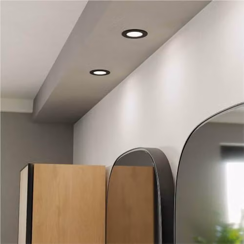 Loops Modern Black LED Semi-Flush Ceiling Light for Hallways and Living Rooms – 2