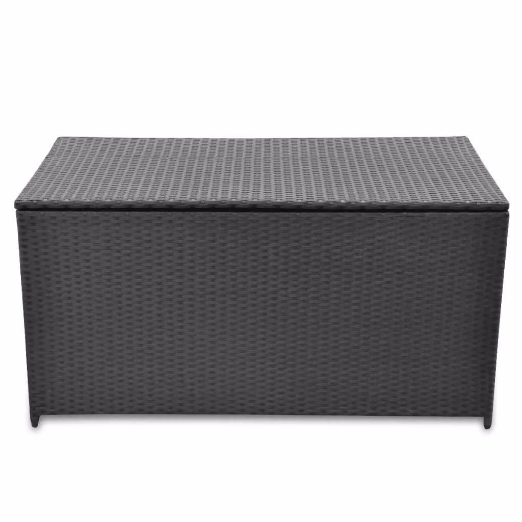 Berkfield Home Black Poly Rattan Garden Storage Box W/D/H: 120 x 50 x 60 cm – 2