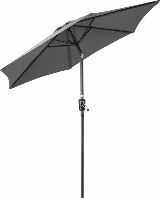 Christow Tilting Garden Parasol Umbrella in Grey with UPF 30 Protection, Diameter: 240 cm