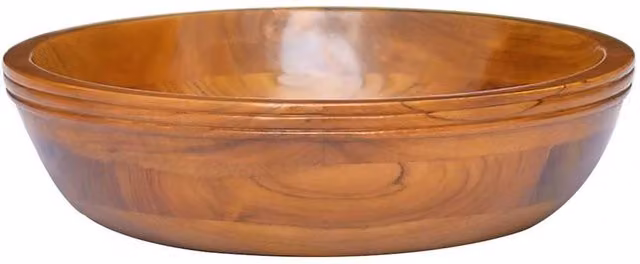 Berkfield Home Durable Solid Teak Wood Basin, Brown, W: 40 cm, D: 10 cm