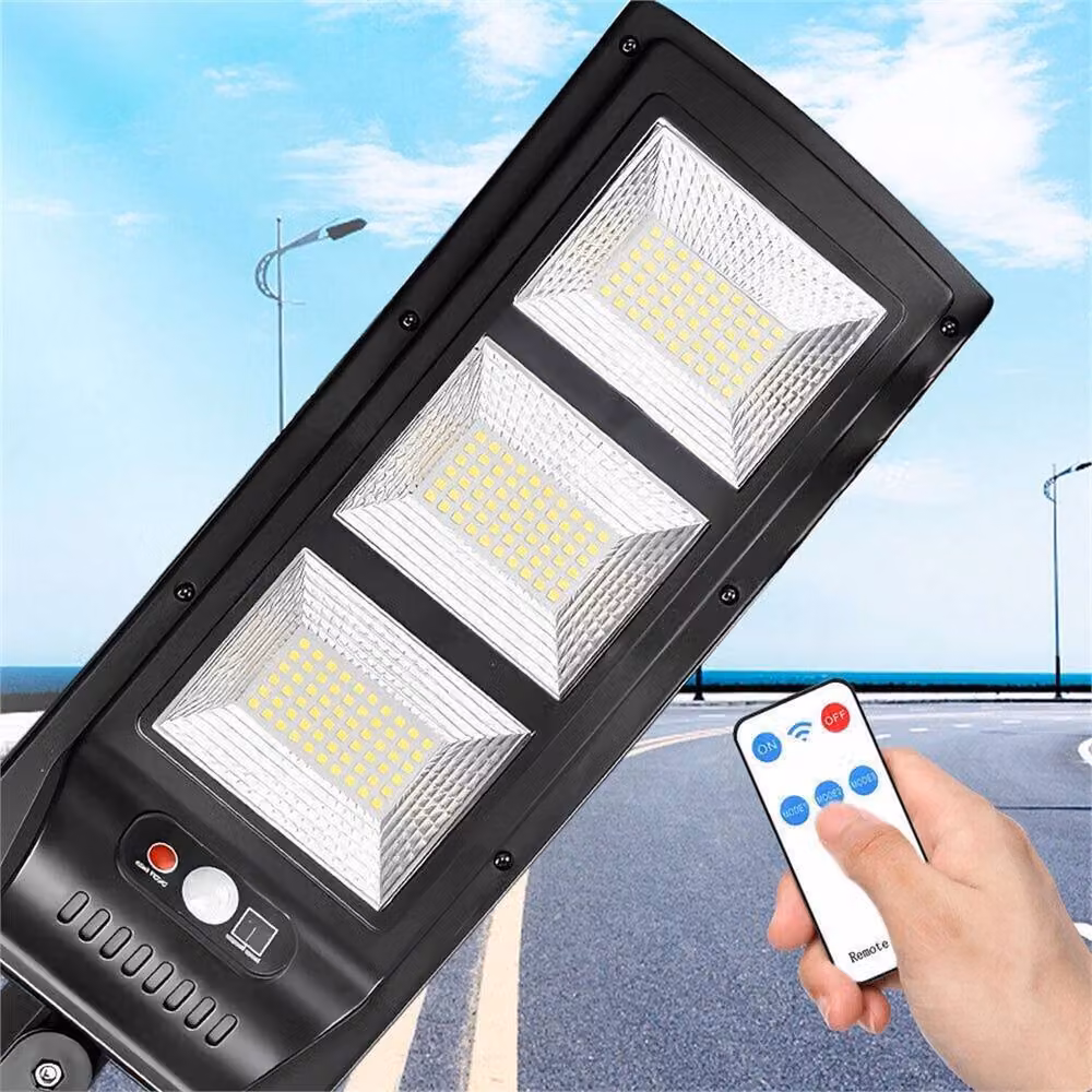 VOGREX Black Outdoor Solar LED Floodlight with Motion Sensor and Dusk to Dawn Function – 4