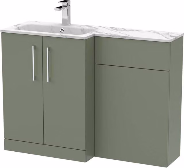 Balterley Bramshall 2 Door Left-Hand Combination Bathroom Unit in Matt Green